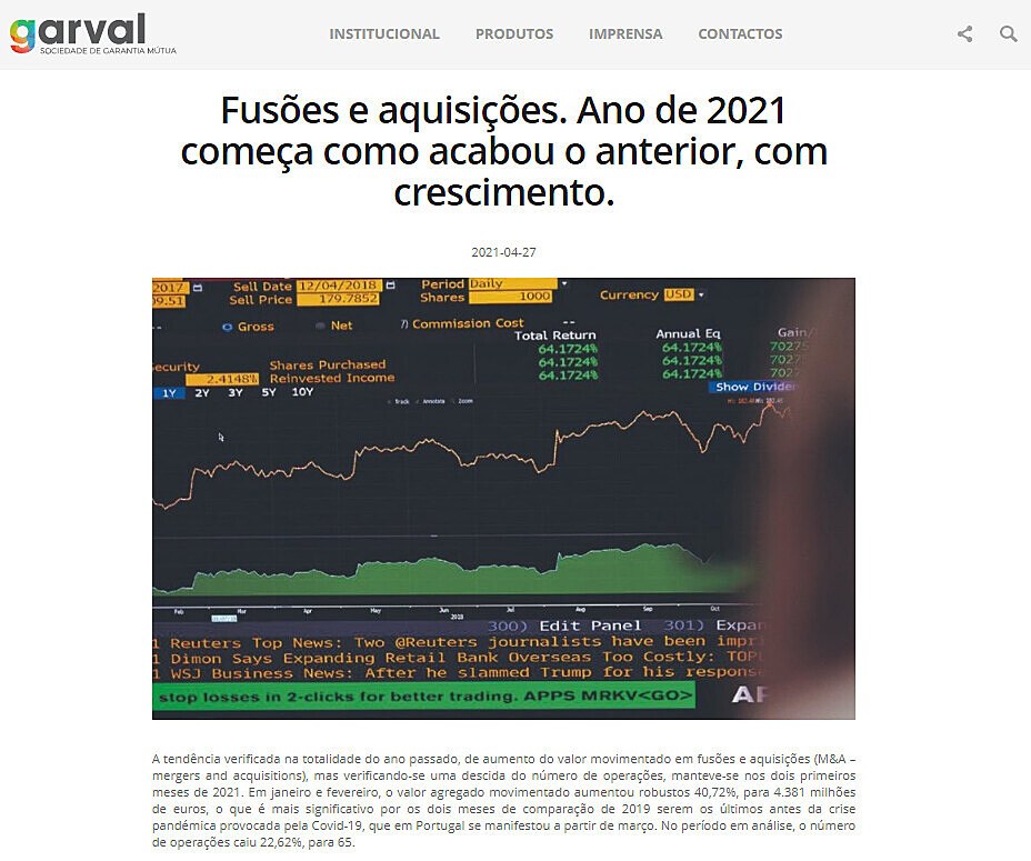 Fuses e aquisies. Ano de 2021 comea como acabou o anterior, com crescimento.